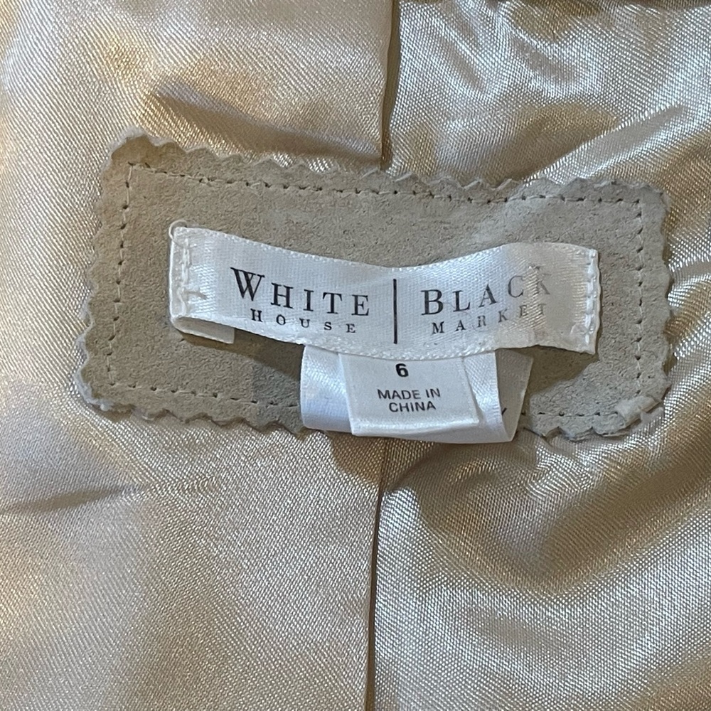 White House Black Market tan Real suede crop/bolero jacket size 6.